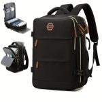 Large Capacity Travel Backpack With Shoe Compartment, Dacron Lightweight Laptop Daypack With Charging Port, Fashion Travel Commuter Bag - Image 15