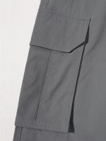 Men's Classic Solid Color Cargo Pants with Multiple Flap Pockets, Straight-Leg, Drawstring Waist, Loose Fit for Hiking, Fishing, Streetwear, and Outdoor Camping Casual Style - Image 12