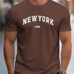 "NEW YORK USA" Print, Men's Novel Design T-shirt, Casual Comfy Tees For Summer, Men's Clothing Tops For Daily Activities - Image 4