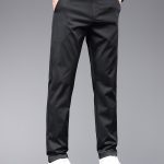 Men's Solid Casual Fashion Pants For Spring Fall, Versatile Trousers For Males - Image 2