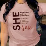 Letter Print T-shirt, Casual Short Sleeve Crew Neck Top For Spring & Summer, Women's Clothing