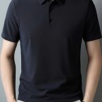 Men's Solid Short Sleeve And Lapel Collar Henley Shirt, Casual And Comfy Sports Tops For Summer Golf Wear And Outdoors Activities - Image 4