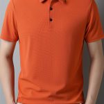 Men's Solid Short Sleeve And Lapel Collar Henley Shirt, Casual And Comfy Sports Tops For Summer Golf Wear And Outdoors Activities - Image 5