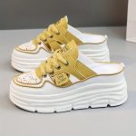 Women's Breathable Platform Mule Sneakers, Casual Cutout Design Lace Up Shoes, Comfortable Summer Shoes - Image 3