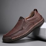 Men's Stitching Casual Loafers, Breathable Wear-resistant Anti-skid Slip On Shoes For Outdoor Walking Driving, Spring Summer And Autumn - Image 2