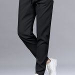 Men's Stylish Solid Pants With Pockets, Casual Breathable Drawstring Men's Trousers For Outdoor Activities - Image 2