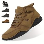 Men's Trendy Solid High Top Boots, Comfy Non Slip Casual Durable Lace Up Shoes For Men's Outdoor Activities - Image 5