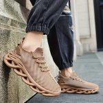 PLUS SIZE Men's Trendy Woven Knit Breathable Blade Type Sneakers, Comfy Non Slip Lace Up Shoes For Men's Outdoor Activities - Image 9