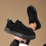 Men's Trendy Solid Skate Shoes, Comfy Non Slip Casual Lace Up Sneakers For Men's Outdoor Activities - Image 5