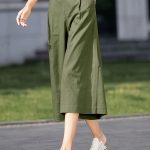 High Waist Pocket Cropped Pants, Vintage Wide Leg Pants For Spring & Summer, Women's Clothing - Image 4