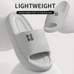Simple Letter Design Slides, Casual Open Toe Soft Sole Shoes, Comfortable Indoor Home Bathroom Shower Slides - Image 13