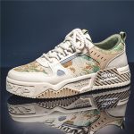 Men's Alphabet Print Trendy Skate Shoes With PU Leather Uppers, Wear-resistant Non Slip Lace-up Casual Sneakers For Outdoor, Men's Street Style Footwear - Image 3