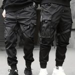 Trendy Solid Cargo Pants, Men's Multi Flap Pocket Trousers, Loose Casual Outdoor Pants, Men's Work Pants Outdoors techwear Hip Hop Style