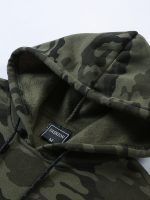 Men's Camo Loose Pullover Hooded Fleece Sweatshirt For Autumn And Winter - Image 7