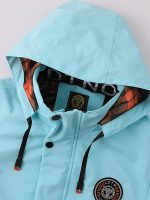 Multiple Pocket Design Men's Embroidery Long Sleeve Zip Up Drawstring Hooded Jacket, Men's Stand Collar Thin Jacket For Spring Outdoor - Image 9