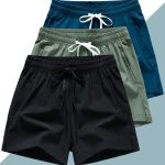 3 Pcs Men's Loose Solid Shorts With Pockets, Casual Elastic Waist High Stretch Drawstring Shorts For Summer - Image 2
