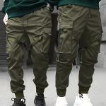 Trendy Solid Cargo Pants, Men's Multi Flap Pocket Trousers, Loose Casual Outdoor Pants, Men's Work Pants Outdoors techwear Hip Hop Style - Image 2