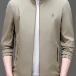 Men's Solid Colour Lapel Jackets With Zipper, Comfy Casual Long Sleeve Business Style Tops For Men's Outdoor Activities