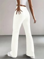 Solid High Waist Pants, Elegant Flare Leg Pants, Women's Clothing - Image 8