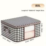 24/80L Large Capacity Houndstooth Pattern Box, Clothes Zipper Container, Dustproof Organizer - Image 6