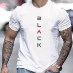 Black' Print Tee Shirt, Tee For Men, Casual Short Sleeve T-shirt For Summer Spring Fall, Tops As Gifts - Image 2