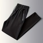 Men's Solid Pants With Zipper Pockets, Casual Breathable Drawstring Trousers For Outdoor Activities Gift