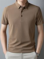 Men's Solid Short Sleeve And Lapel Collar Henley Shirt, Casual And Comfy Sports Tops For Summer Golf Wear And Outdoors Activities