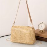 Casual Woven Handbag, Simple Solid Color, High-Quality Daily Fashion, Shoulder & Crossbody Bag With Chain Strap - Image 8