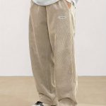 Men's Loose-Fit Corduroy Casual Pants With Pockets In Solid Color, Breathable Straight-Leg Drawstring Trousers For Urban Streetwear And Outdoor Activities, Casual Style - Image 5