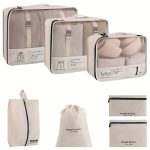 7 Pcs Packing Cubes For Suitcases, Lightweight Travel Luggage Packing Organizers, Compression Storage Shoes Bag, Clothing Underwear Bag, Travel Cubes Set - Image 6