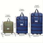Expandable Wheeled Luggage Backpack, Foldable Large Capacity Travel Bag With Silent Resistant Wheel, Ideal For Business Trips & Studying Abroad - Image 19