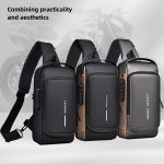 1pc Anti-theft Sling Chest Bag For Men, Password Lock Crossbody Bag For Hanging Out & Daily Commute, Cool Motorcycle Sport Bag