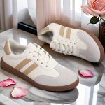 Women's Fashion Colorblock Sneakers, Lace-Up Low-Top Casual Skate Shoes With Soft Platform Sole, Durable Versatile For Walking And Everyday Wear - Image 7