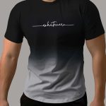Gradient Style "Whatever" Pattern Print Men's Comfy Chic T-shirt, Graphic Tee Men's Summer Outdoor Clothes, Men's Clothing, Tops For Men, Gift For Men