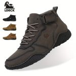 Men's Trendy Solid High Top Boots, Comfy Non Slip Casual Durable Lace Up Shoes For Men's Outdoor Activities - Image 7