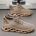 PLUS SIZE Men's Trendy Woven Knit Breathable Blade Type Sneakers, Comfy Non Slip Lace Up Shoes For Men's Outdoor Activities - Image 7
