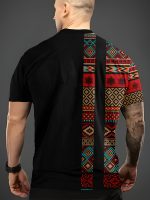Men's Ethnic Graphic Print T-shirt, Casual Short Sleeve Crew Neck Tee, Men's Clothing For Summer Outdoor - Image 3