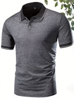 3Pcs Breathable Regular Fit Golf Shirt, Men's Casual V-Neck T-Shirt Short Sleeve For Summer, Men's Clothing - Image 13
