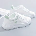 Women's Platform Skate Shoes, Versatile Height Increasing Lace Up Low Top Shoes, Outdoor Walking White Shoes - Image 5
