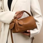 Women's Classic Boston Bag | Solid Color PU Leather | Multi-Pocket Design | Versatile Crossbody And Handbag | Simple Style Purse For Everyday Use