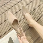 Women's Solid Color Wedge Heeled Shoes, Fashion Point Toe Platform Shoes, Comfortable Ankle Strap Shoes - Image 9