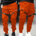 Trendy Solid Cargo Pants, Men's Multi Flap Pocket Trousers, Loose Casual Outdoor Pants, Men's Work Pants Outdoors techwear Hip Hop Style - Image 6