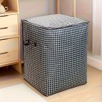 1pc Clothes Storage Bag, Houndstooth Pattern Folding Fabric Storage Bag, Large Capacity Waterproof Moisture-proof Cotton Quilt Storage Bag, Home Organization And Storage - Image 6