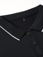 Men's Trendy Color Block Short Sleeve Button Up Lapel Shirt For Summer Daily, Perfect For Golf & Tennis Outdoor Sports, Stylish Collared Top - Image 9