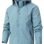 Men's Lightweight Waterproof Rain Jacket, Hooded Shell Outdoor Raincoat Hiking Windbreaker Jacket Coat - Image 2