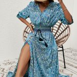 Bohemia Print Long Sleeve Tie Waist Maxi Dress - Image 5
