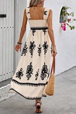 Fashion Printed Smocked Chest Holiday Style Dress - Image 2